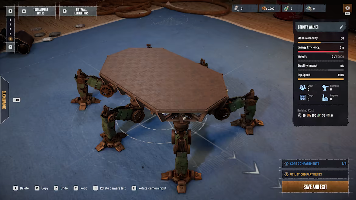 Official media frame showing SAND Trampler building and modular walker context